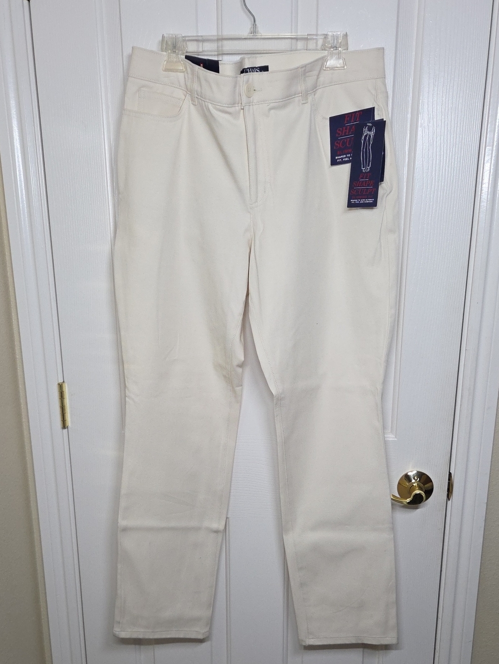 Chaps Women's Straight Leg Jeans in Creamy White - Picture 2 of 16